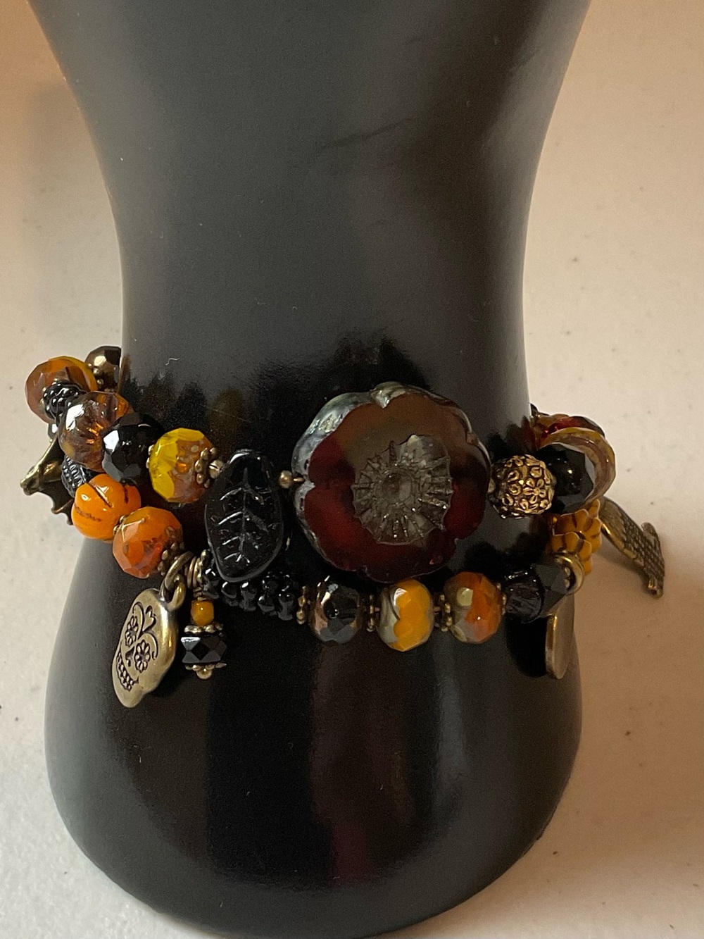 Artisan Made Beaded Gothic Autumn Bracelet